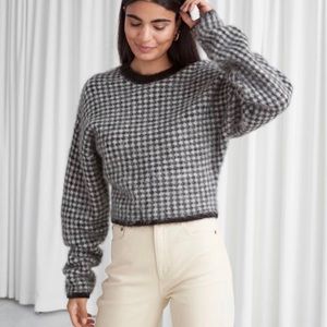 Stockholm Aletier & Other Stories Wool Alpaca Checked Crop Sweater